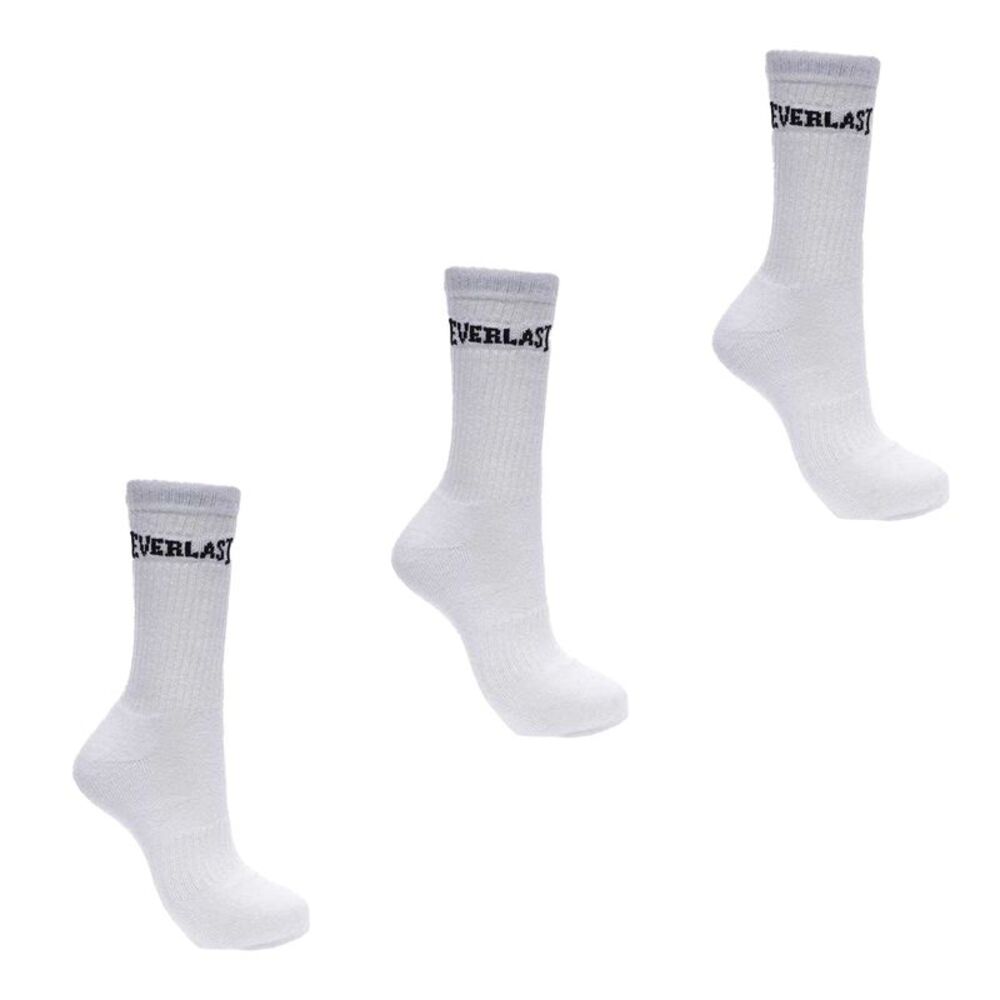 Everlast Mens Logo Crew Socks (Pack of 3) / White